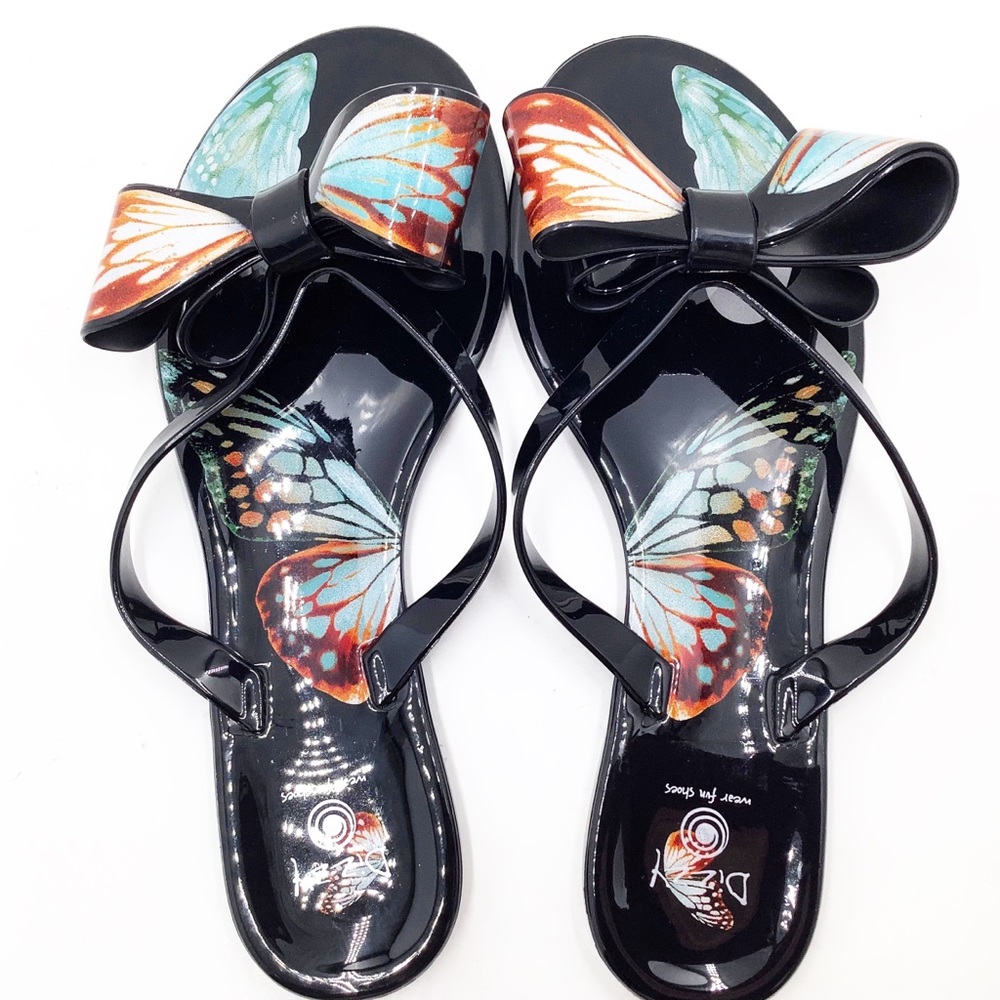 🆕{ Dizzy}Butterfly Pattern Jelly Slippers - Picture 7 of 7